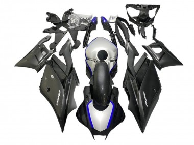 2022-2024 Silver Blue Black Carbon Fiber Style Yamaha YZF R3/R25 Motorcycle Fairings