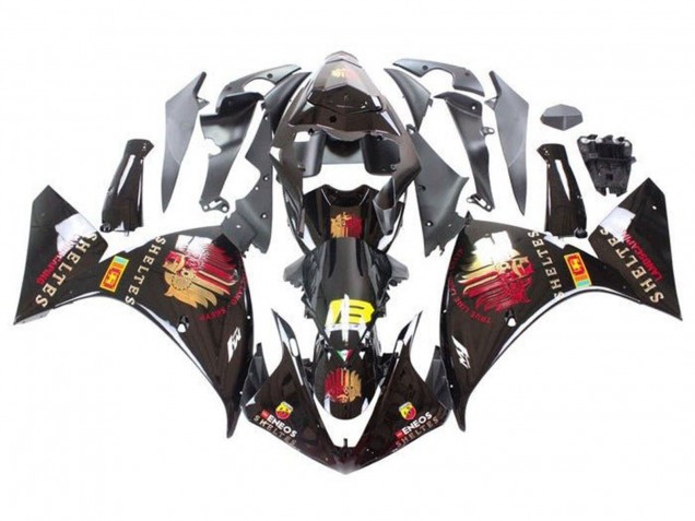 2009-2011 Glossy Black Red Yellow Sheltes Yamaha YZF 1000 R1 Motorcycle Fairings