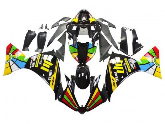 2009-2011 Glossy Black HP Color Wheel Yamaha YZF 1000 R1 Motorcycle Fairings