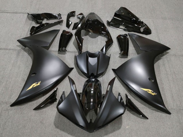 2009-2011 Glossy Black Matte Black Gold Yamaha YZF 1000 R1 Motorcycle Fairings