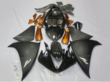 2009-2011 Glossy Black Matte Black Orange Yamaha YZF 1000 R1 Motorcycle Fairings
