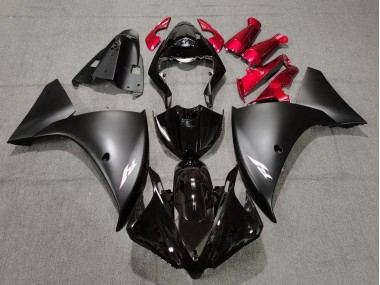 2009-2011 Glossy Black Matte Black Red Yamaha YZF 1000 R1 Motorcycle Fairings