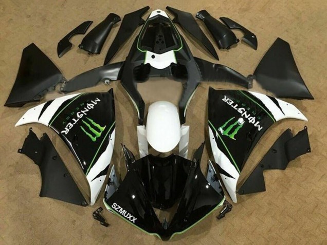 2009-2011 White Black Green Monster Energy Yamaha YZF 1000 R1 Motorcycle Fairings