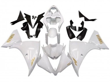 2009-2011 White Gold Decal Yamaha YZF 1000 R1 Motorcycle Fairings