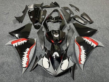 2009-2011 Grey Black Red White Shark Yamaha YZF 1000 R1 Motorcycle Fairings