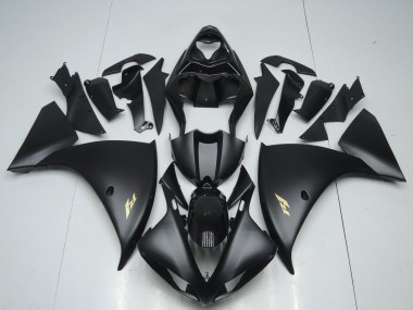2009-2011 Matte Black Gold Decal Yamaha YZF 1000 R1 Motorcycle Fairings