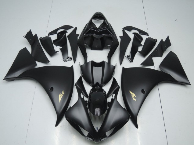 2009-2011 Matte Black Gold Decal Yamaha YZF 1000 R1 Motorcycle Fairings