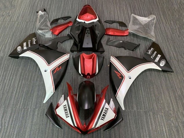 2009-2011 White Red Matte Black Yamaha YZF 1000 R1 Motorcycle Fairings