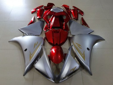 2009-2011 Silver Red Yamaha YZF 1000 R1 Motorcycle Fairings