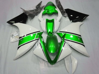 2009-2011 White Metallic Green Black Yamaha YZF 1000 R1 Motorcycle Fairings