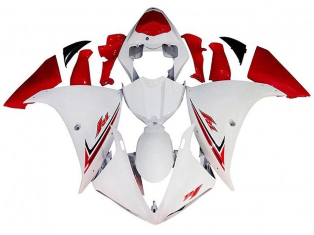 2009-2011 White Red Yamaha YZF 1000 R1 Motorcycle Fairings