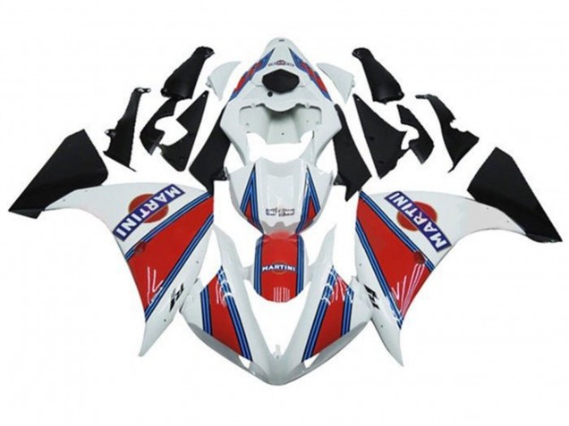 2009-2011 White Red Blue Black Martini Yamaha YZF 1000 R1 Motorcycle Fairings