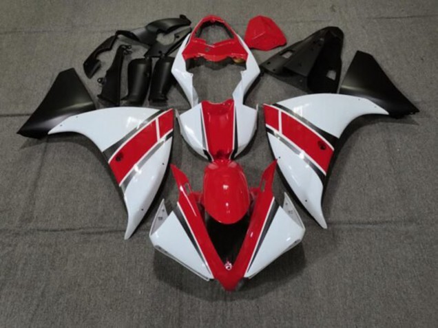 2012-2014 Red White Matte Black Yamaha YZF 1000 R1 Motorcycle Fairings