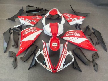 2012-2014 White Red Milwaukee Rocol Maxxis Yamaha YZF 1000 R1 Motorcycle Fairings