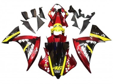 2012-2014 Red Yellow Black Shark Yamaha YZF 1000 R1 Motorcycle Fairings