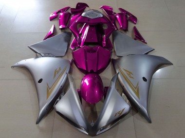 2012-2014 Matte Silver Pink Yamaha YZF 1000 R1 Motorcycle Fairings