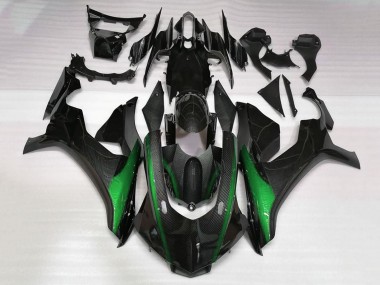 2015-2019 Faux Carbon Fiber Green Yamaha YZF 1000 R1 Motorcycle Fairings