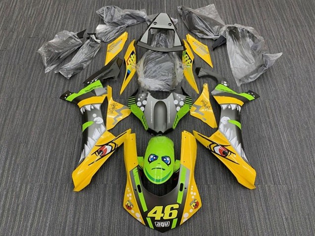 2015-2019 Yellow Green Shark 46 Yamaha YZF 1000 R1 Motorcycle Fairings