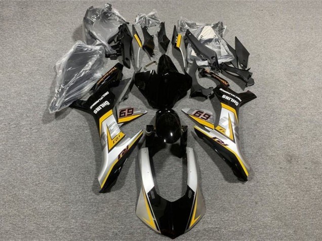 2015-2019 Silver Yellow Glossy Black Yamaha YZF 1000 R1 Motorcycle Fairings