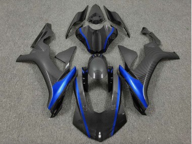 2015-2019 Faux Carbon Fiber Blue Yamaha YZF 1000 R1 Motorcycle Fairings