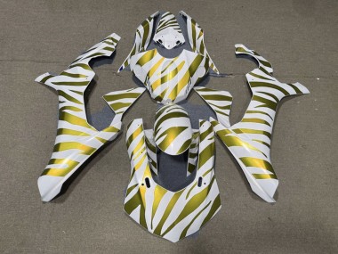 2015-2019 White Gold Zebra Yamaha YZF 1000 R1 Motorcycle Fairings