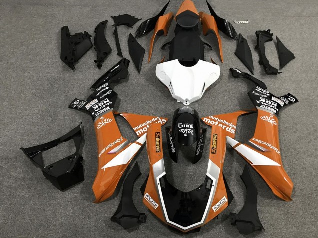 2015-2019 Orange White Glossy Black Yamaha YZF 1000 R1 Motorcycle Fairings