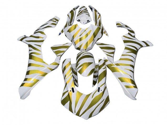 2020-2025 White Gold Zebra Yamaha YZF 1000 R1 Motorcycle Fairings