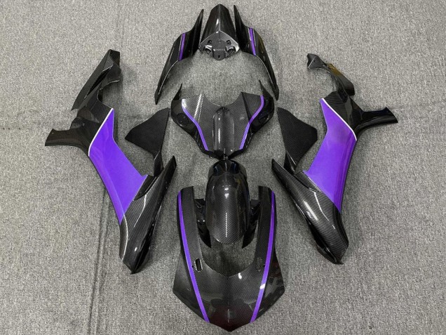 2020-2025 Faux Carbon Fiber Purple Yamaha YZF 1000 R1 Motorcycle Fairings