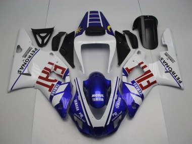 1998-1999 White Blue Red Yellow Fiat Petronas Motul Yamaha YZF 1000 R1 Motorcycle Fairings