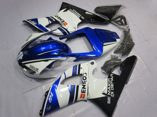 1998-1999 White Blue Glossy Black ENEOS Semakin Didepan Yamaha YZF 1000 R1 Motorcycle Fairings