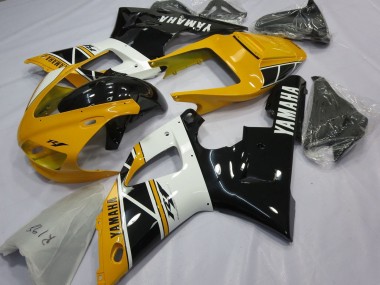 1998-1999 Yellow White Glossy Black Yamaha YZF 1000 R1 Motorcycle Fairings