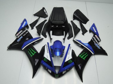 2002-2003 Blue White Black Green Motul Green Monster Yamaha YZF 1000 R1 Motorcycle Fairings