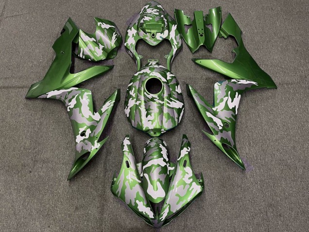 2004-2006 Green White Grey Camouflage Yamaha YZF 1000 R1 Motorcycle Fairings