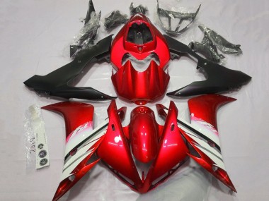 2004-2006 Red White Matte Black Yamaha YZF 1000 R1 Motorcycle Fairings