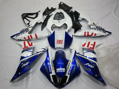 2004-2006 White Blue Red Fiat Yamaha YZF 1000 R1 Motorcycle Fairings