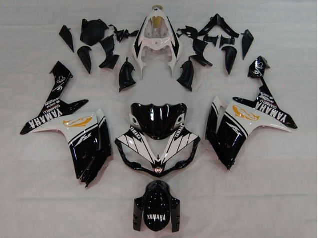 2007-2008 White Black Orange Dolphin Yamaha YZF 1000 R1 Motorcycle Fairings