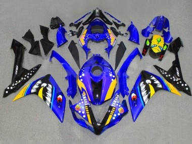 2007-2008 Blue Yellow Black Shark Yamaha YZF 1000 R1 Motorcycle Fairings