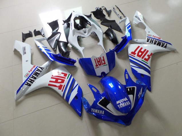 2007-2008 White Blue Red Fiat Yamaha YZF 1000 R1 Motorcycle Fairing