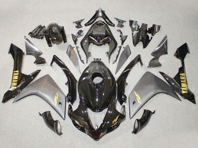 2007-2008 Grey Glossy Black Gold Decal Yamaha YZF 1000 R1 Motorcycle Fairings