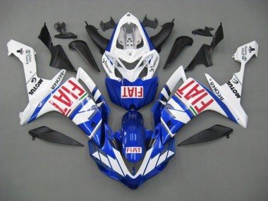 2007-2008 White Blue Red Fiat Yamaha YZF 1000 R1 Motorcycle Fairings