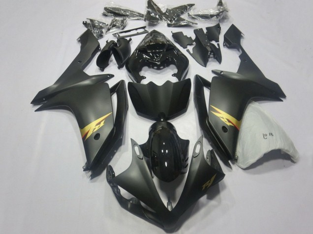 2007-2008 Glossy Black Matte Black Gold Decal Yamaha YZF 1000 R1 Motorcycle Fairings