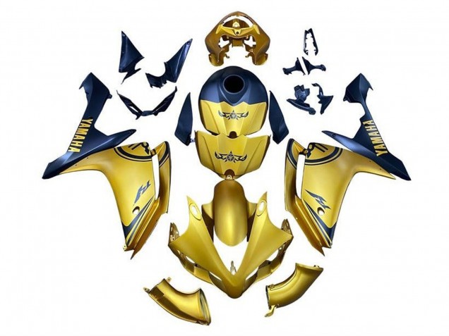 2007-2008 Gold Blue Yamaha YZF 1000 R1 Motorcycle Fairings