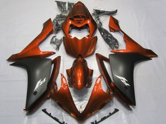2007-2008 Orange Matte Black Yamaha YZF 1000 R1 Motorcycle Fairings