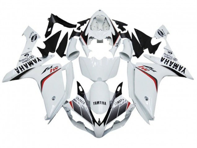 2007-2008 White Red Black Stripe M1 Yamaha YZF 1000 R1 Motorcycle Fairings