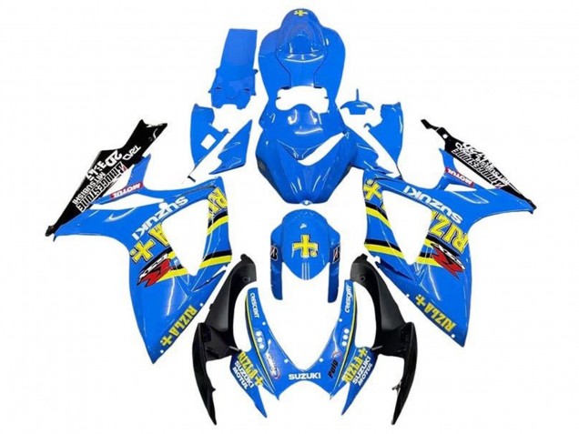 2006-2007 Blue Yellow Black Rizla Suzuki GSXR 600 / GSXR 750 Motorcycle Fairings
