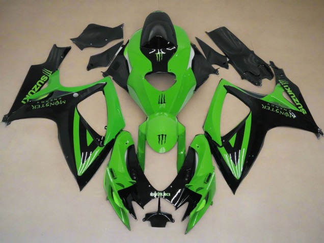 2006-2007 Green Black Monster Suzuki GSXR 600 / GSXR 750 Motorcycle Fairings
