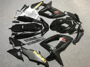 2006-2007 Matte Black Glossy Black Yellow Suzuki GSXR 600 / GSXR 750 Motorcycle Fairings