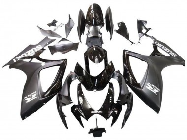 2006-2007 Matte Black Glossy Black White Suzuki GSXR 600 / GSXR 750 Motorcycle Fairings
