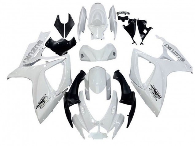 2006-2007 White Black Suzuki GSXR 600 / GSXR 750 Motorcycle Fairings