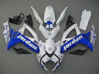 2006-2007 White Blue Jordan Suzuki GSXR 600 / GSXR 750 Motorcycle Fairings